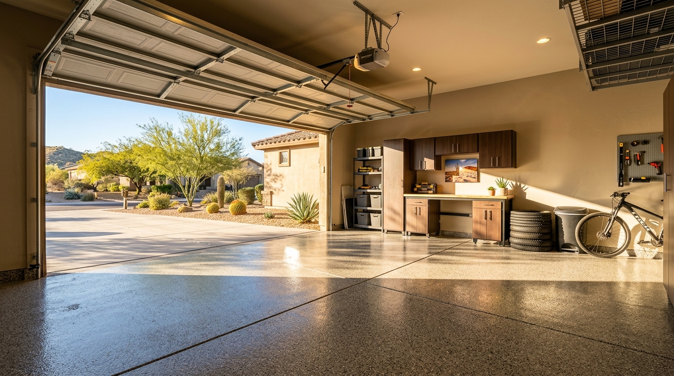 uv stable polyaspartic garage floor coating arizona sun