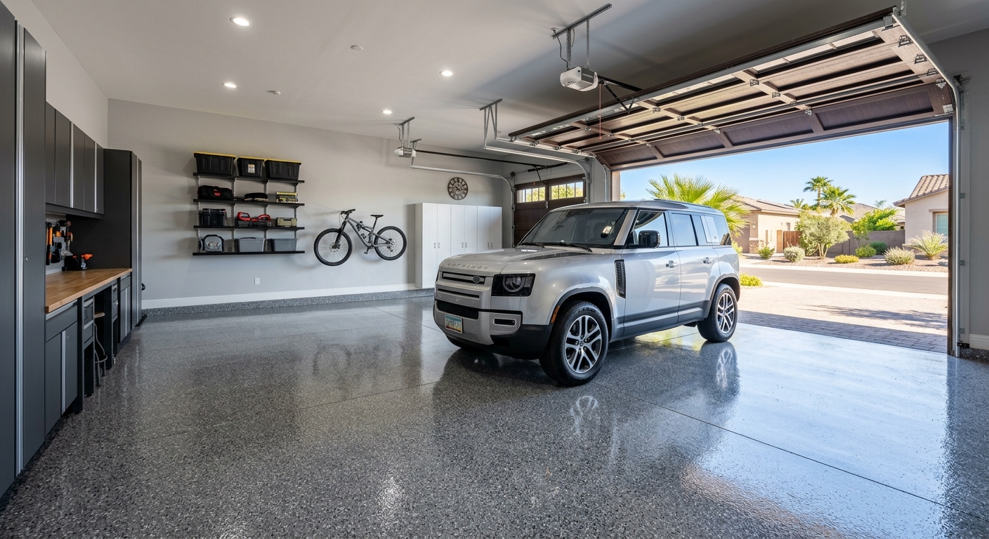 finished tri-bond polyaspartic garage floor coating phoenix az
