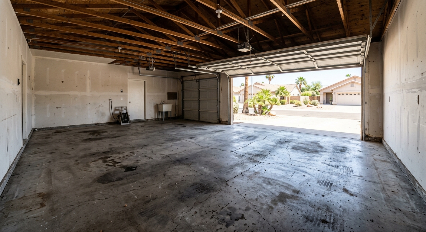 bare concrete garage floor before coating chandler az