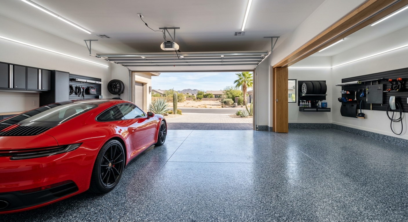 coastal blue polyaspartic garage floor coating chandler az