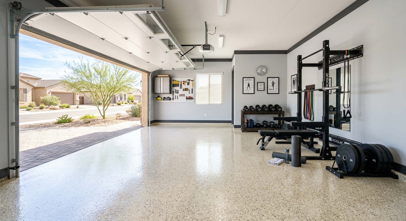 quartzite polyaspartic garage floor coating mesa az